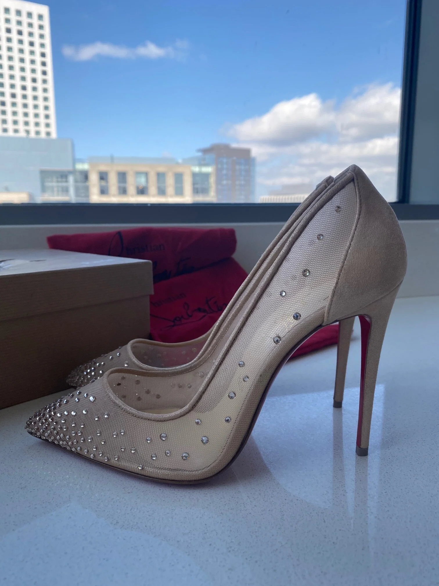 Louboutin follies strass best sale 70mm
